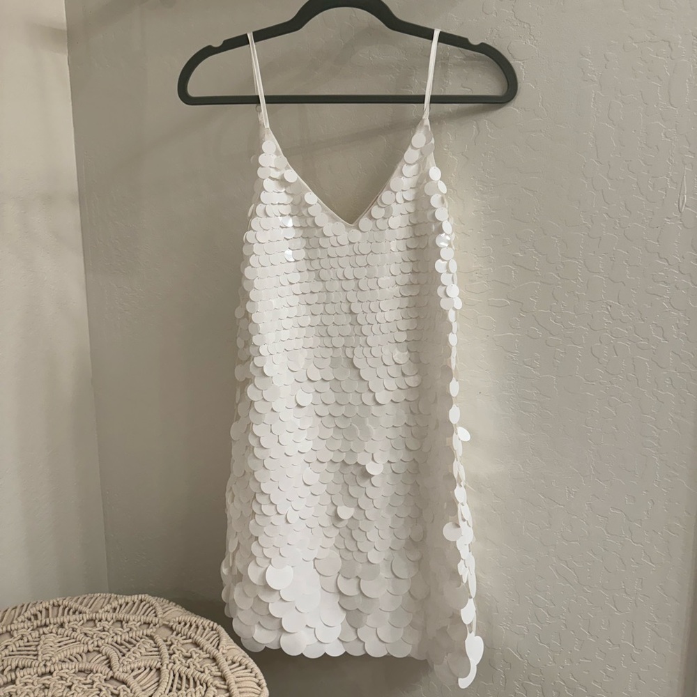 Francesca’s white sequin dress. Size small. Only worn once, in great condition!
